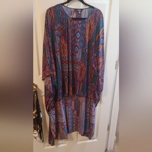 SOLD.. Multi colored overlap shirt. One size fits all.